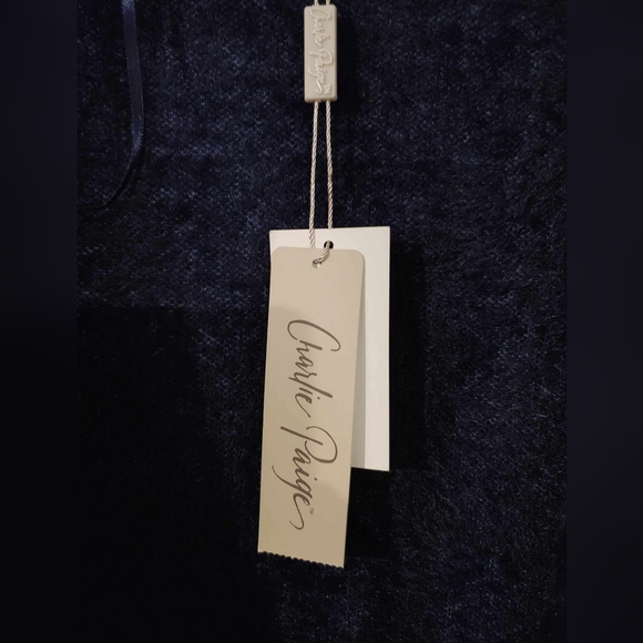 Charlie Paige Navy Blue Open Sweater, Very Soft & Heavy, Size Medium - Picture 10 of 15